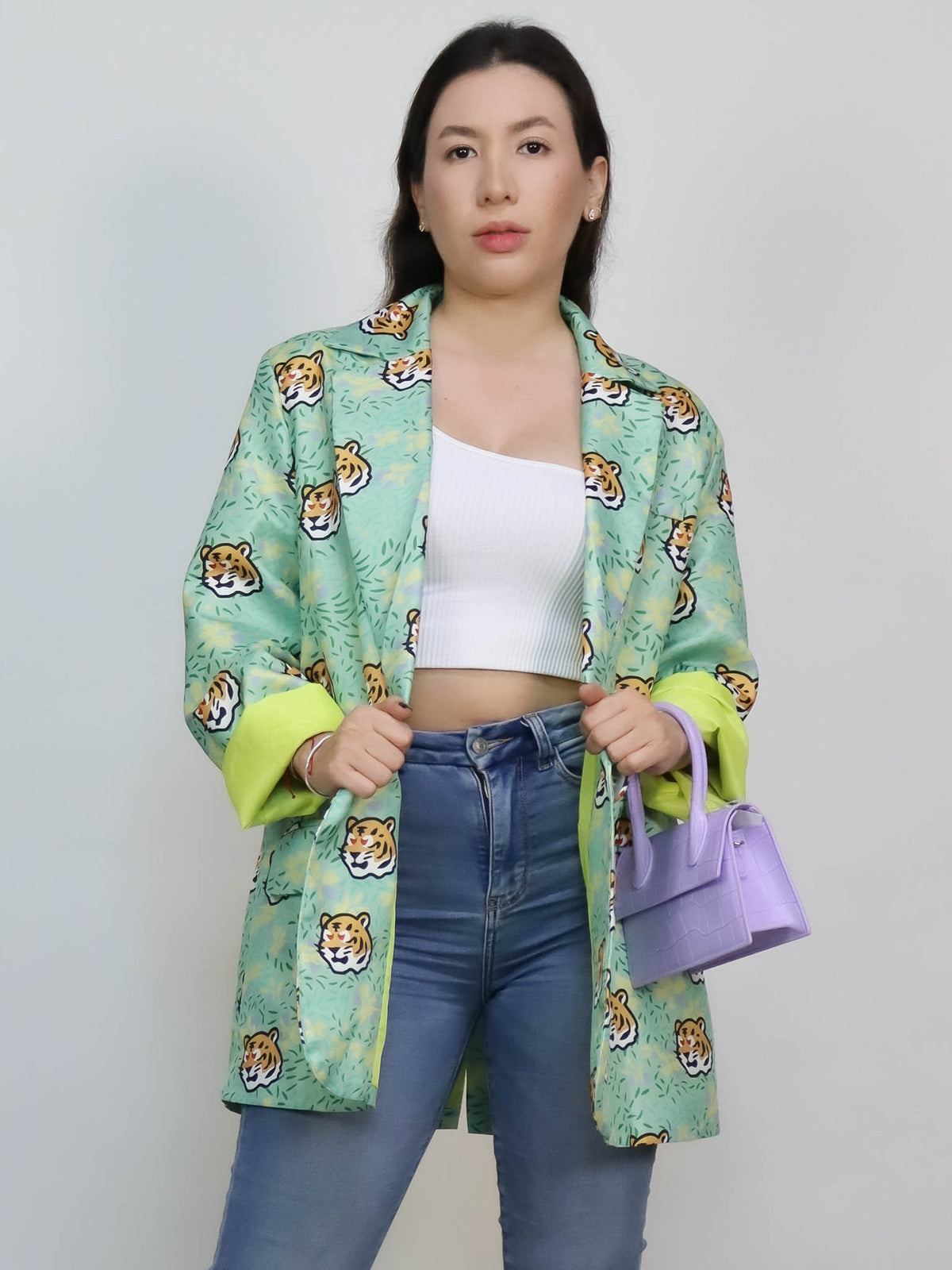 Blazer print de tigres