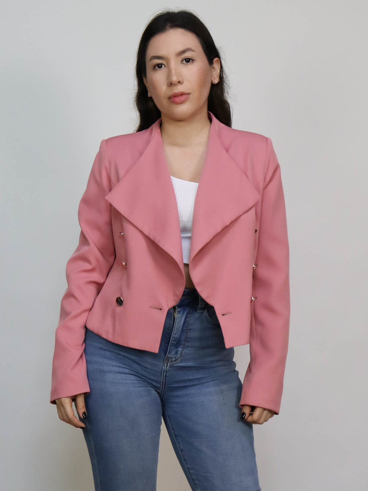 Saco rosa botones