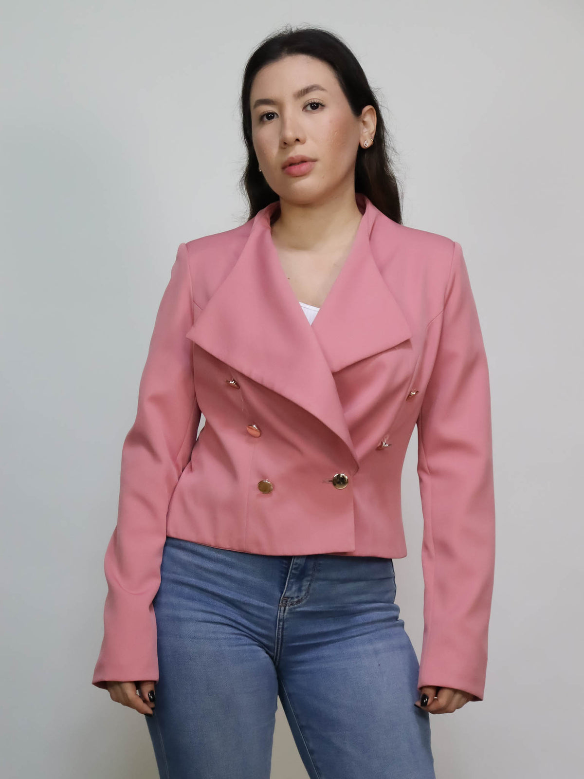Saco rosa botones