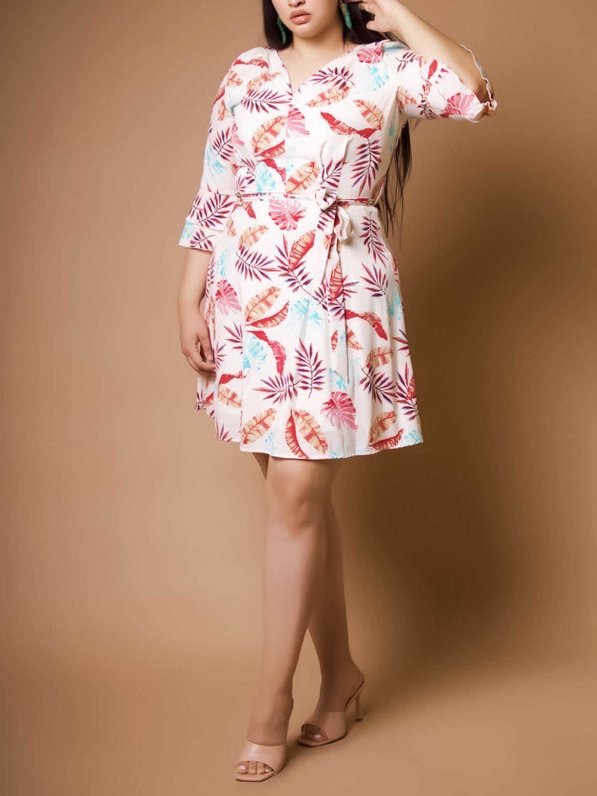 Vestido hojas multicolores