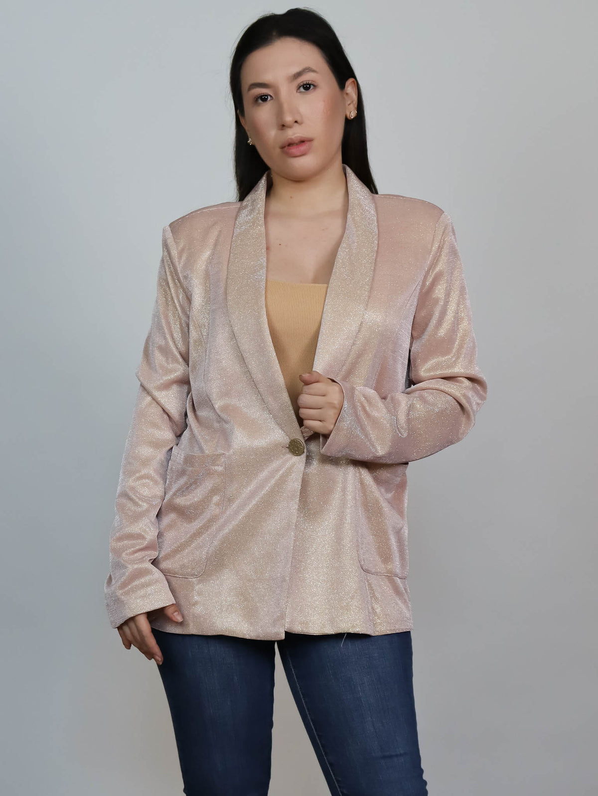 Saco rosa con brillos