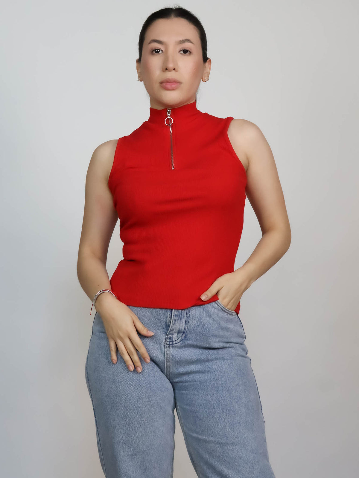 Blusa zipper delantero
