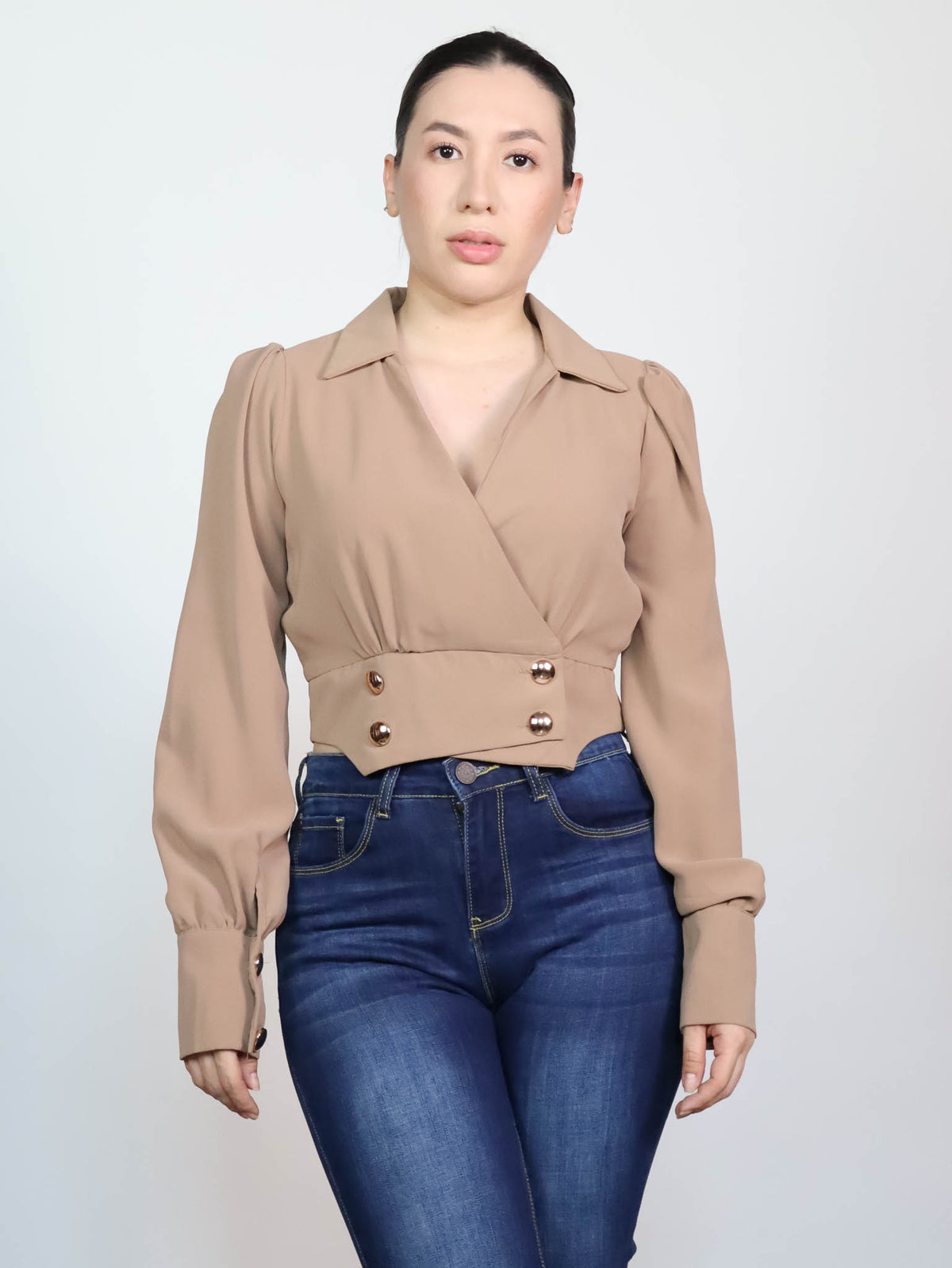 Blusa manga larga botones