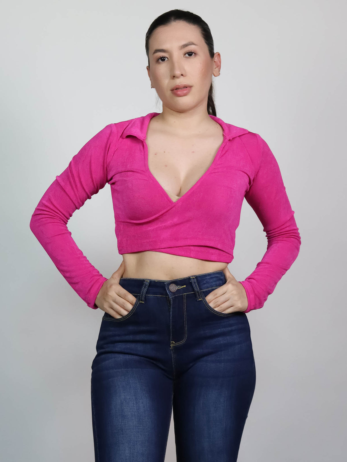 Blusa manga larga stretch