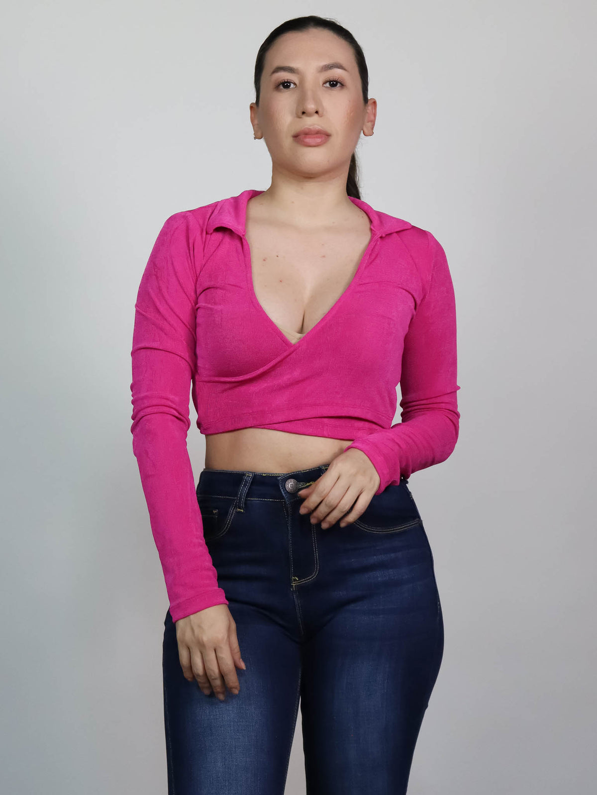 Blusa manga larga stretch
