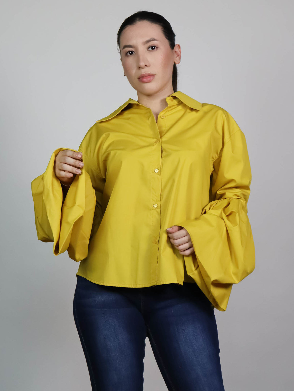 Camisa manga abombada
