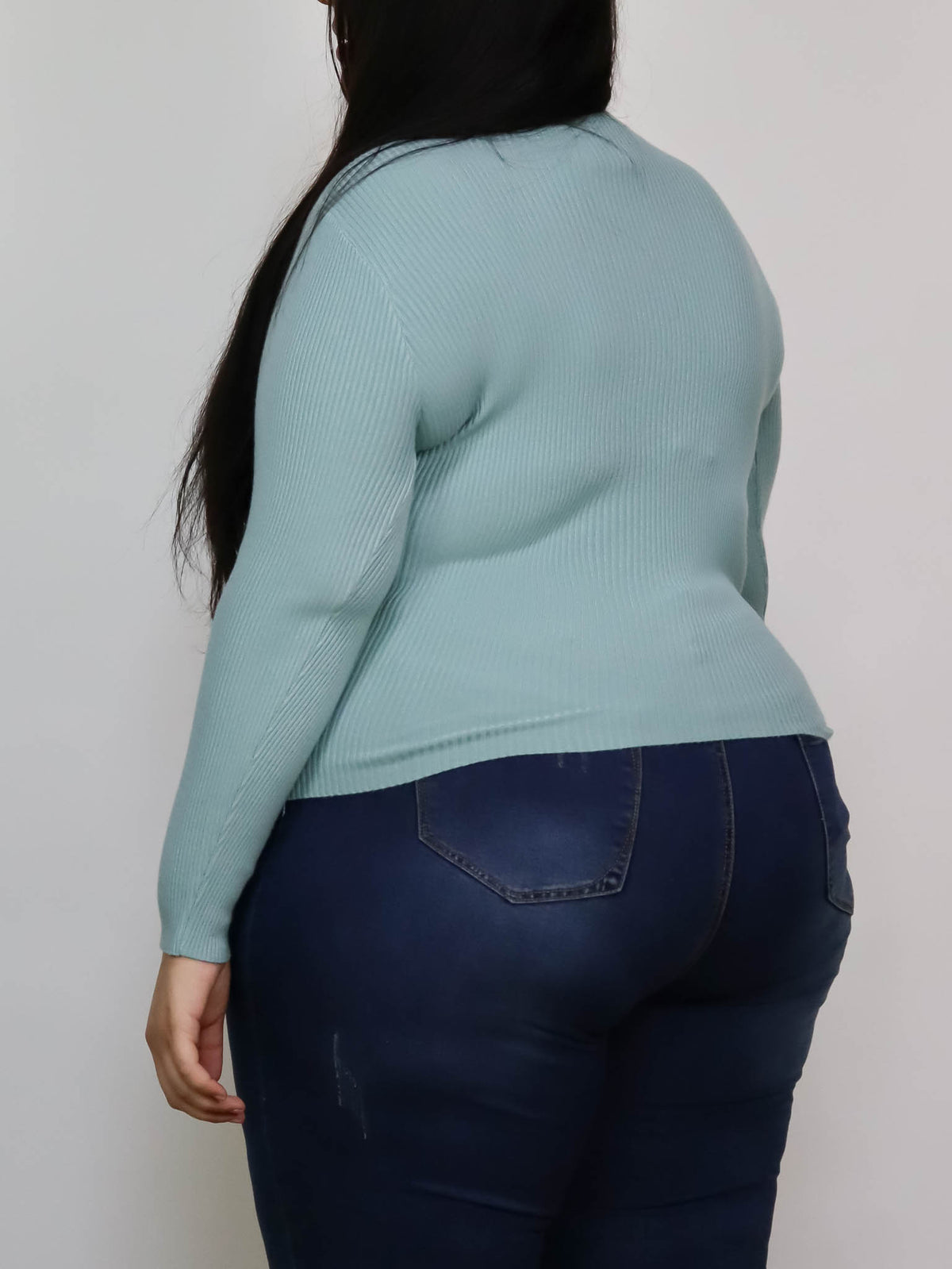 Blusa manga larga azul