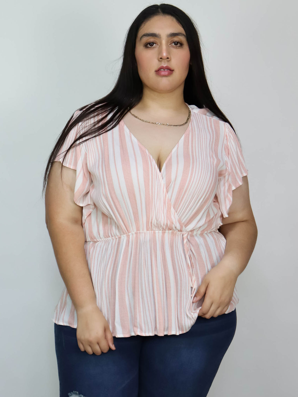 Blusa rayas elástico en cintura