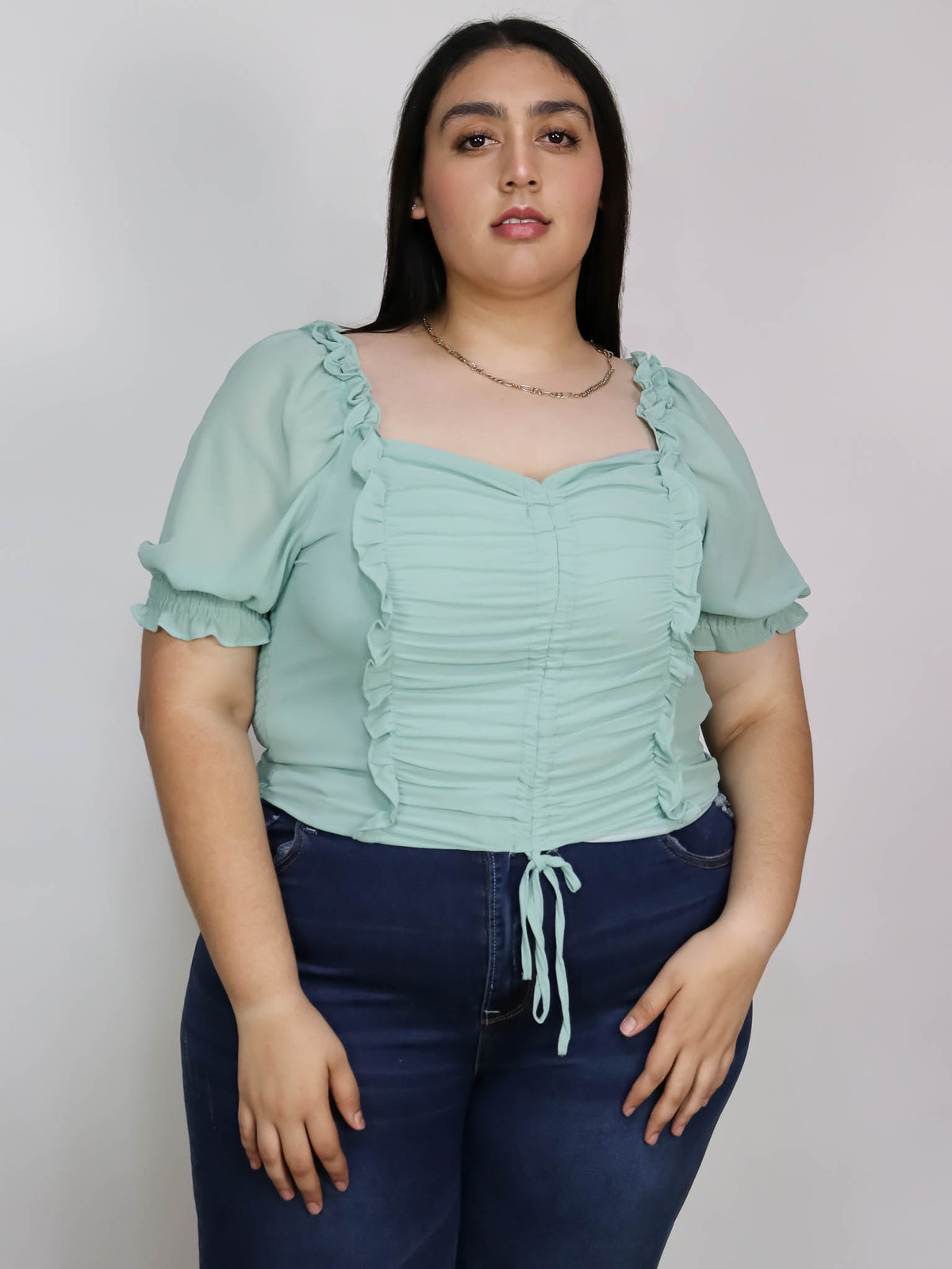 Top corrugado menta