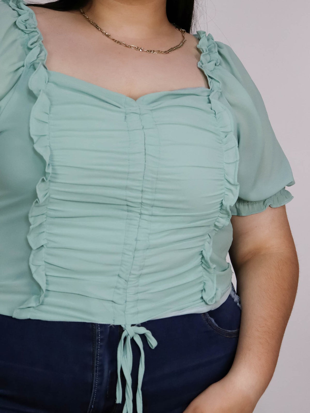 Top corrugado menta
