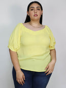 Blusa gasa elástico en hombro