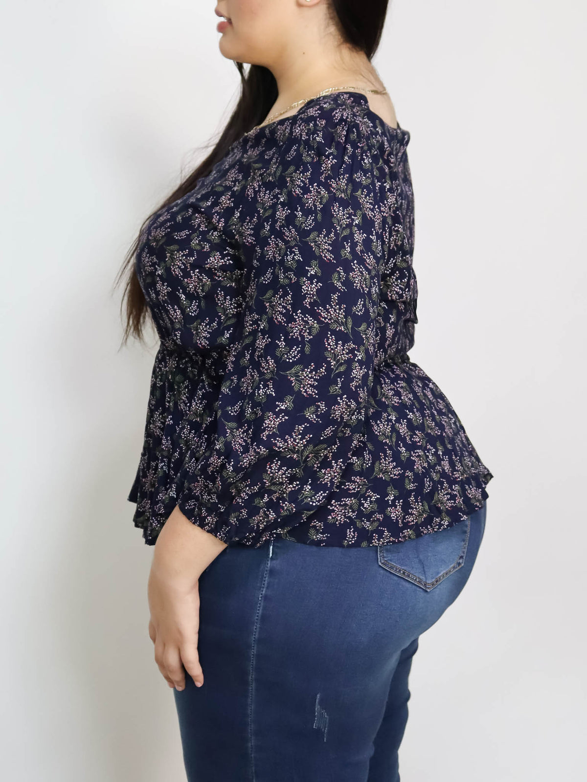 Blusa navy floreada