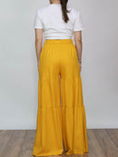 Pantalón tipo lino amarillo