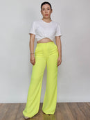 Pantalón de vestir amarillo neón