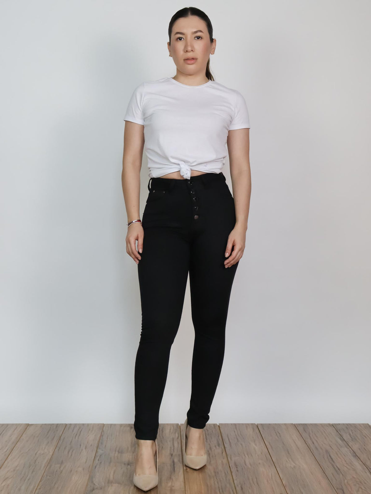 Pantalón botones negro