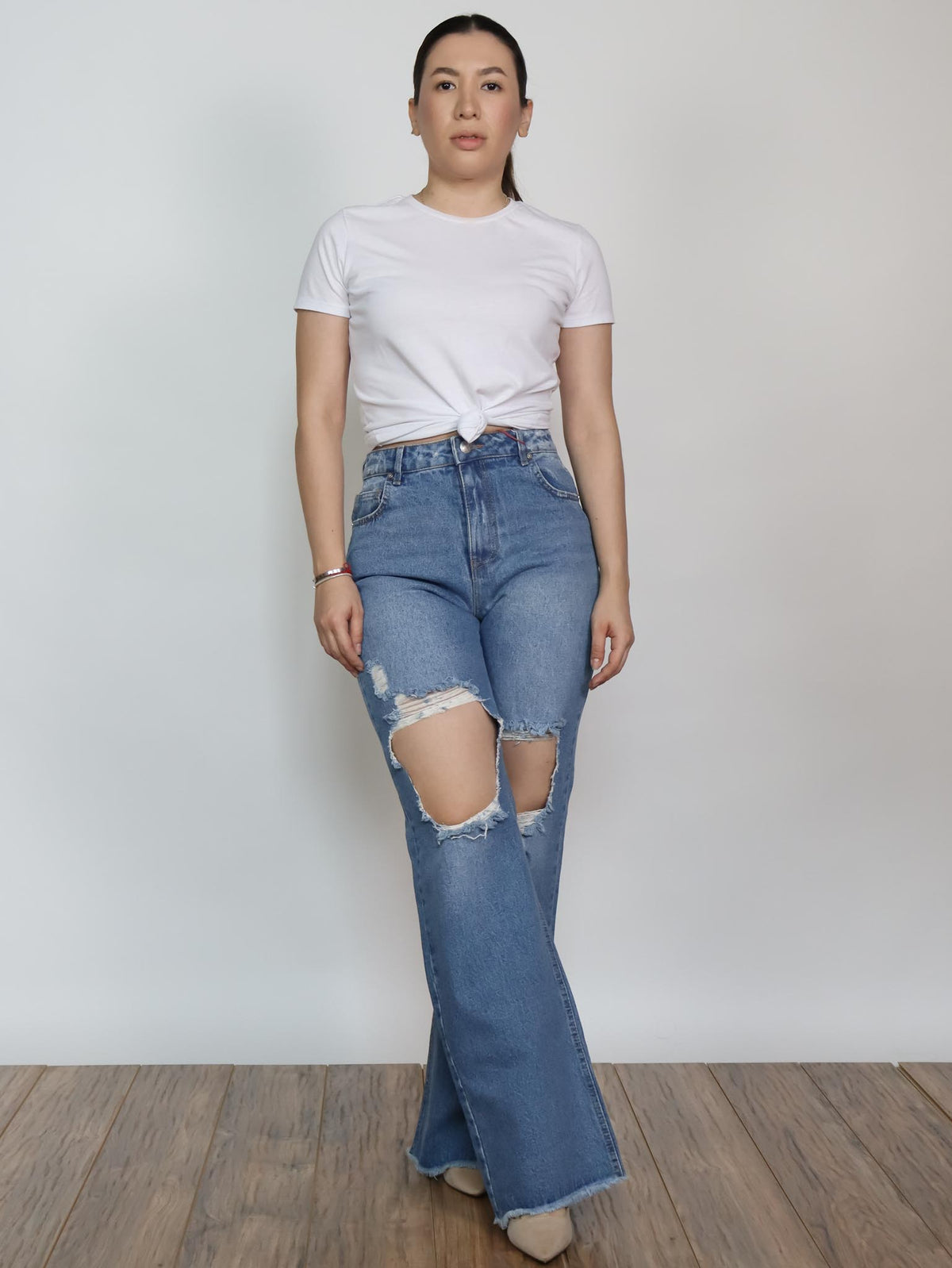 Pantalón mezclilla wide leg