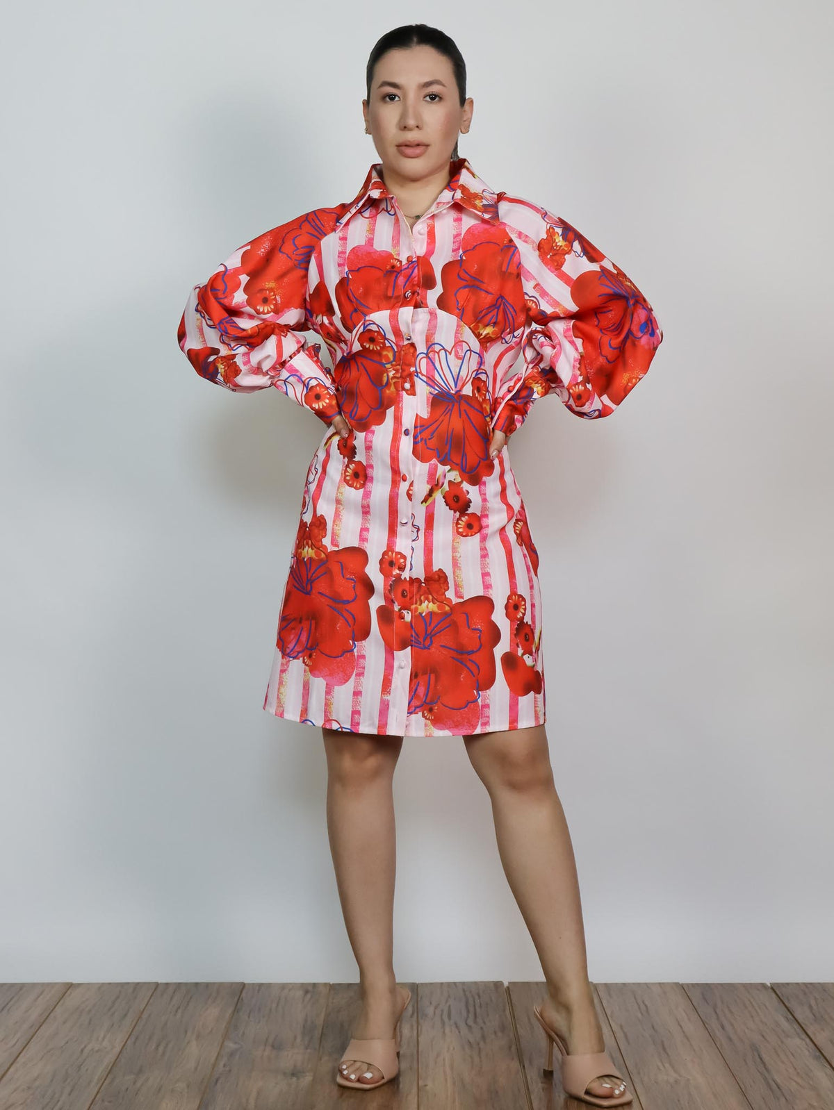 Vestido flores rojas