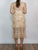 Vestido encaje nude