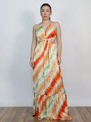 Vestido largo diagonales