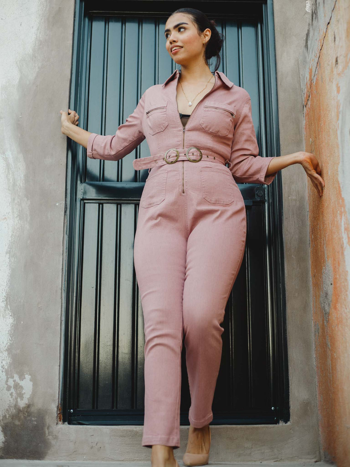 Palazo stretch rosa palo