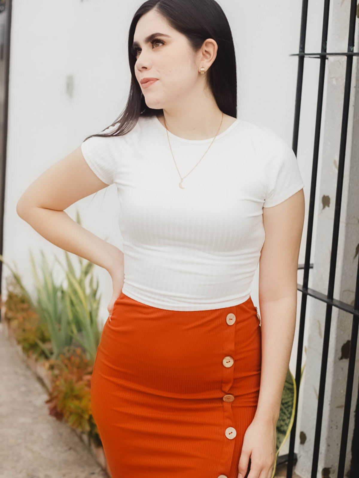 Falda lápiz chedron